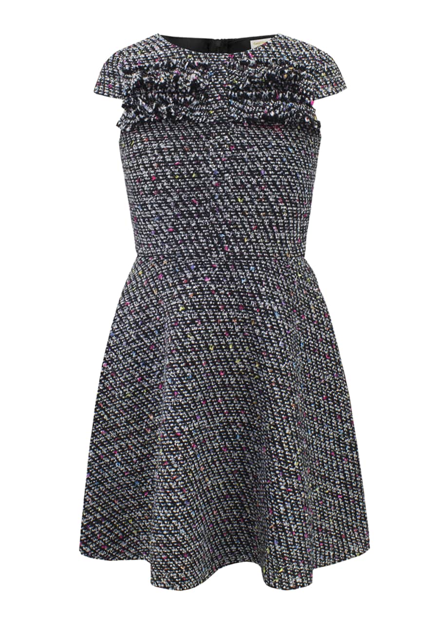 Image 1 of 1: Multi-Tweed Fringe Dress, Size 10-16