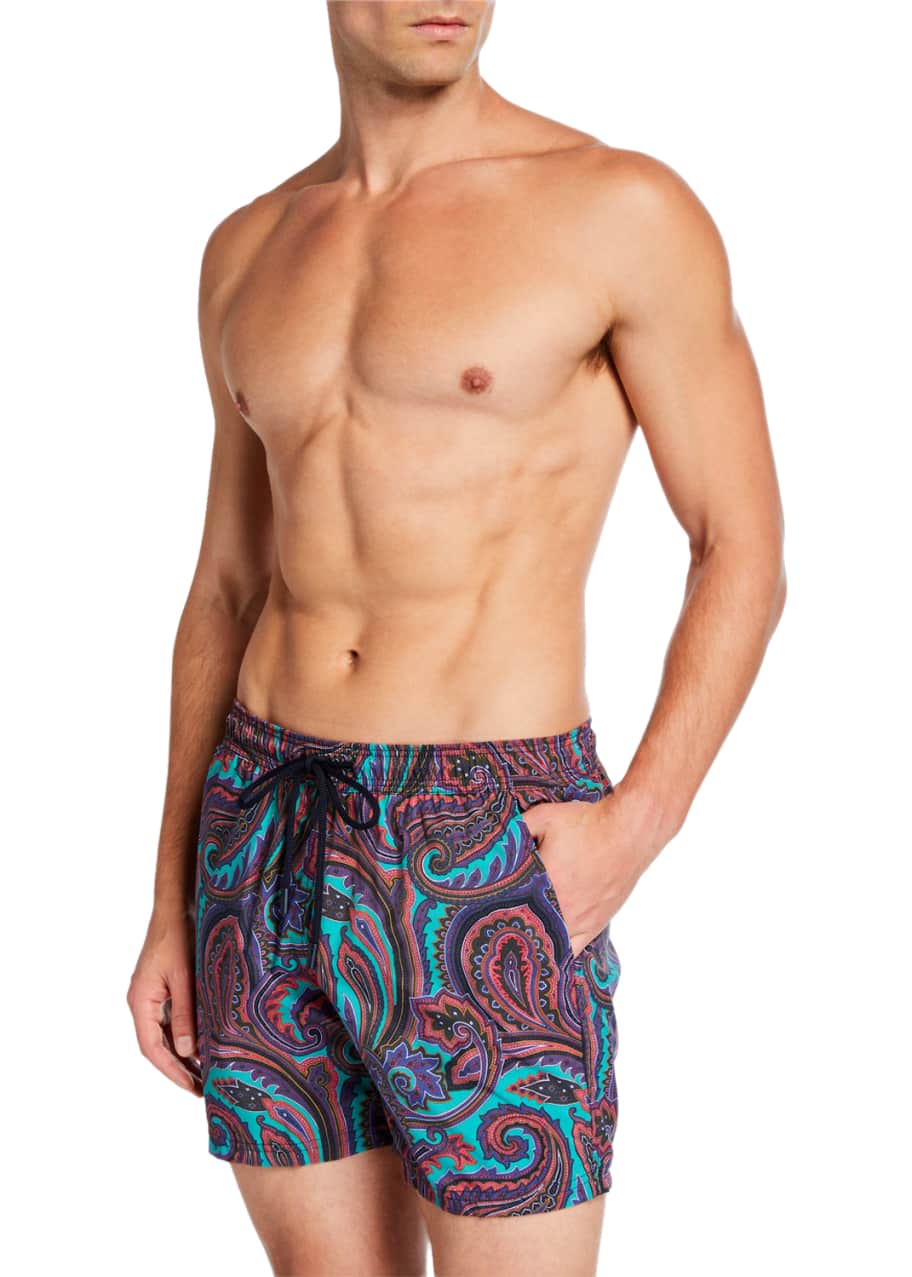 Etro Men's PaisleyPrint Swim Trunks Bergdorf Goodman