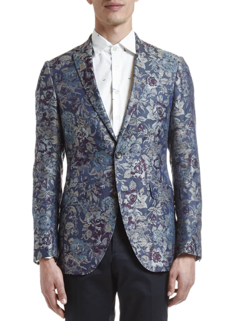 Etro Men's Floral Jacquard Silk Evening Coat - Bergdorf Goodman