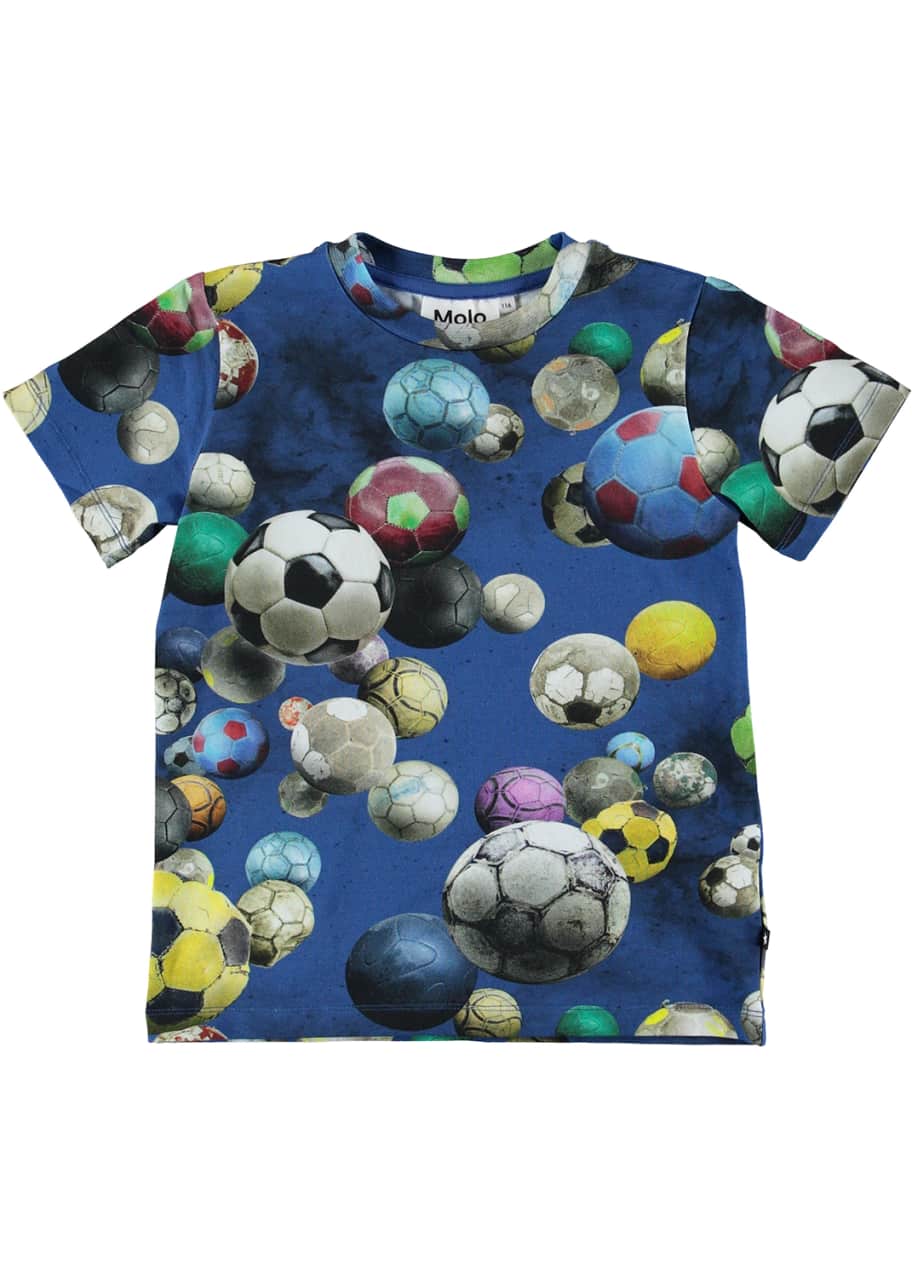Image 1 of 1: Ralphie Soccer Balls Print Short-Sleeve Tee, Size 4-10