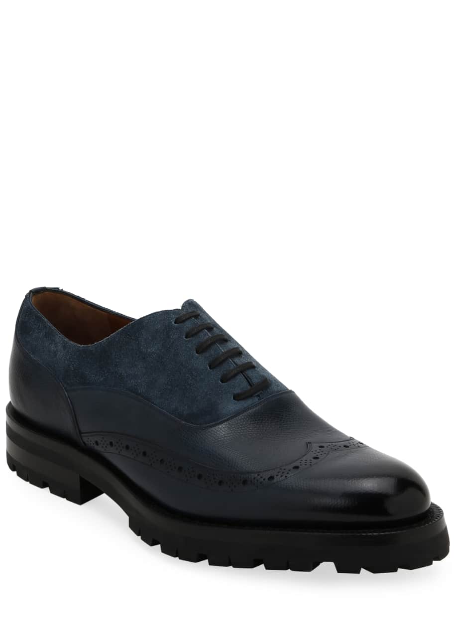 Bally Men's Leather & Suede Lugged Oxford Shoes - Bergdorf Goodman