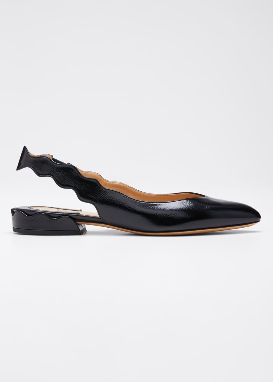 Laurena Scalloped Slingback Ballerina Flats