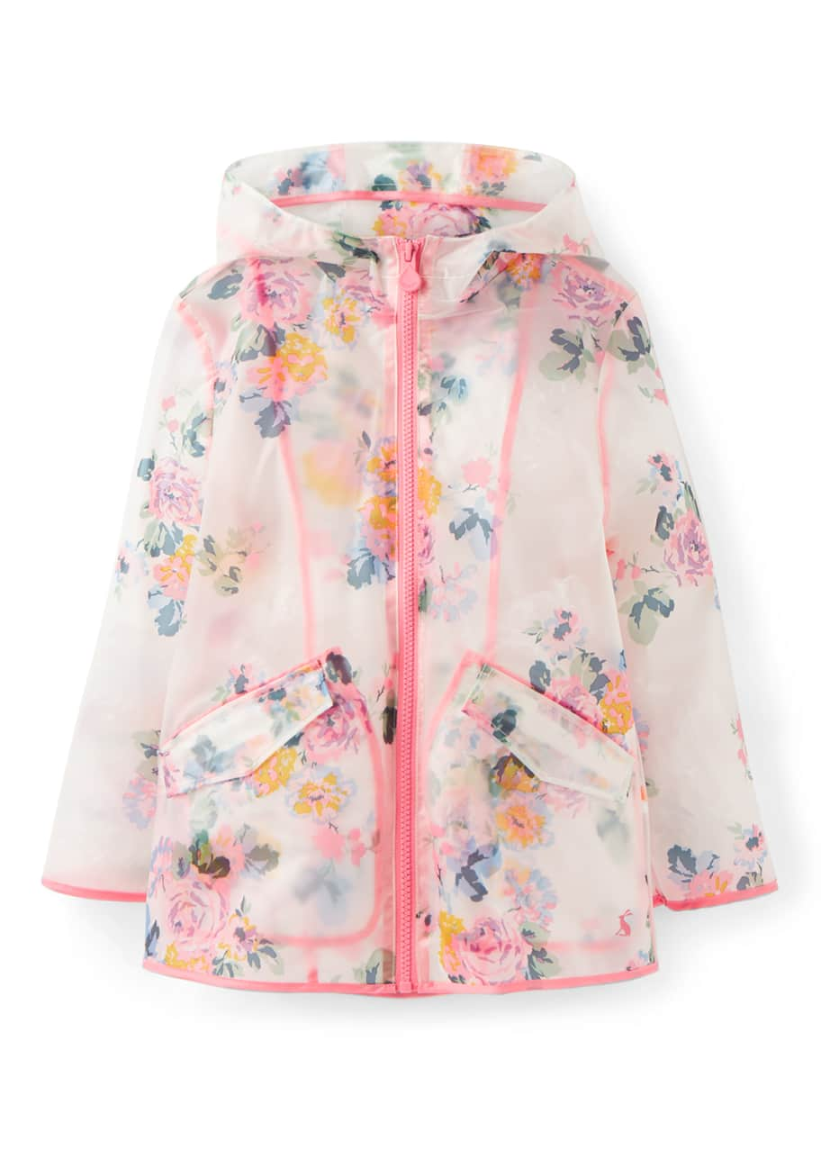 Joules Rain Dance Transparent Floral-Print Raincoat, Size 3-12 ...