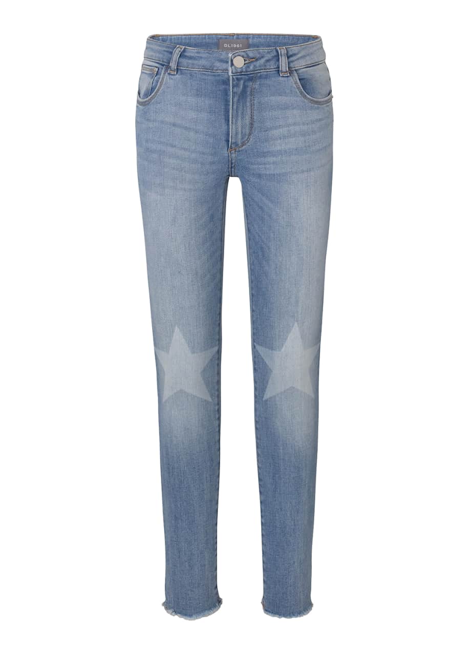 Image 1 of 1: Chloe Skinny Jeans w/ Contrast Knee Stars, Size 7-16