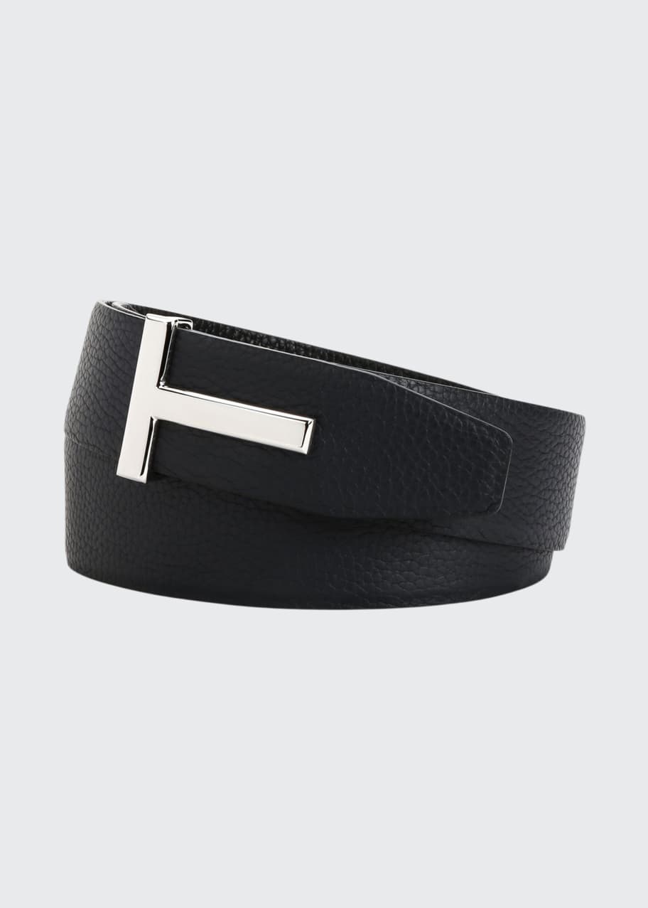 TOM FORD Men's Signature T Reversible Leather Belt Bergdorf Goodman