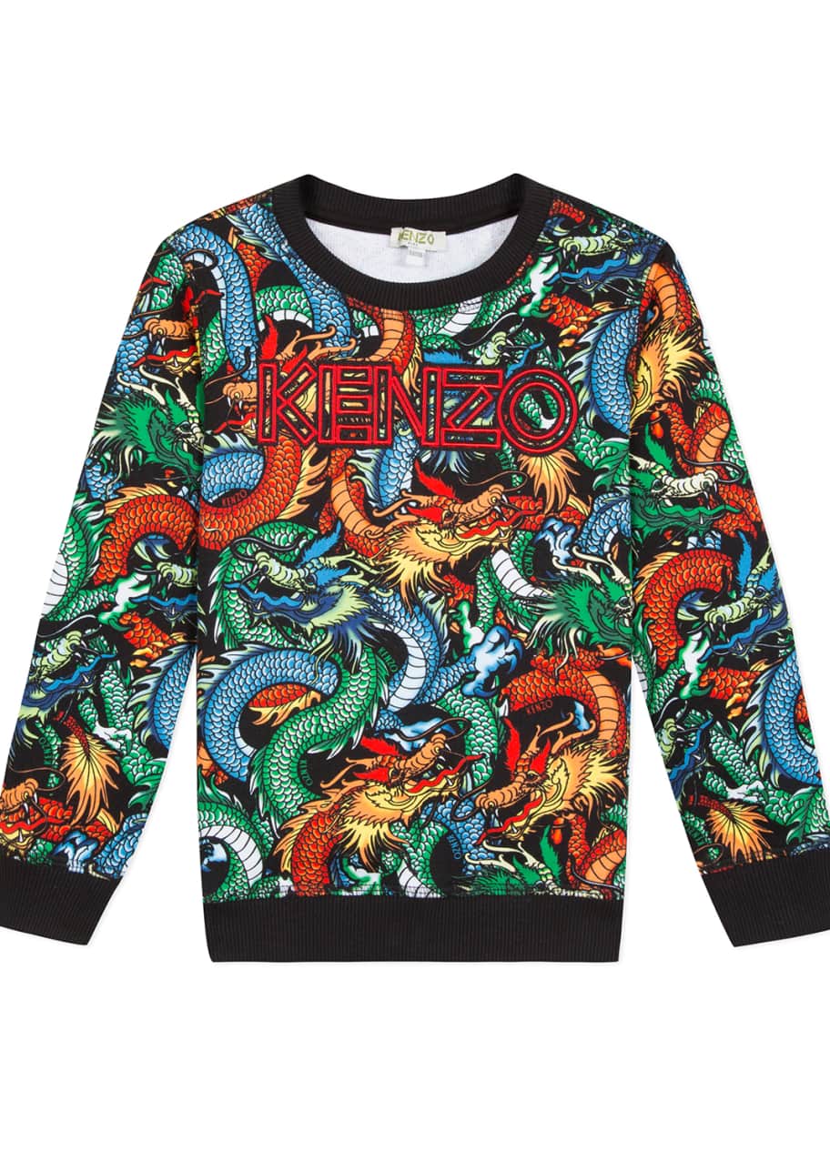 Kenzo Dragon Print Sweatshirt Size 8 12 Bergdorf Goodman