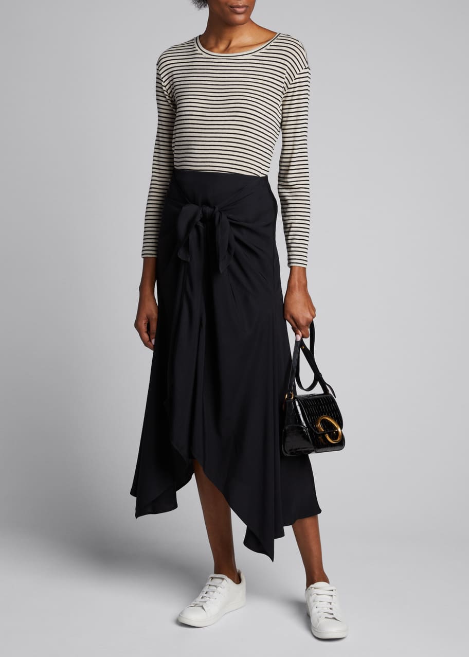 Vince tie front asymmetric skirt clearance