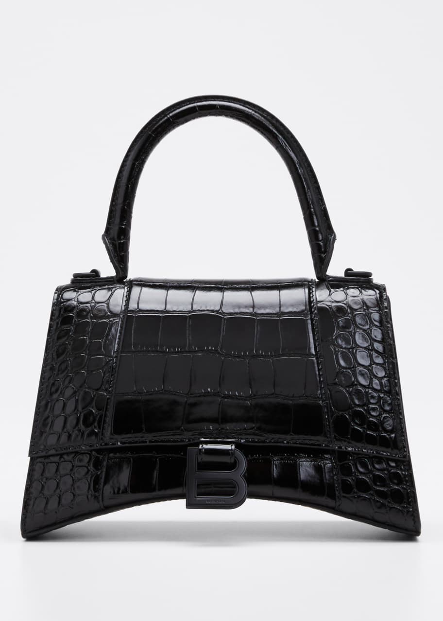 balenciaga hourglass bag crocodile green
