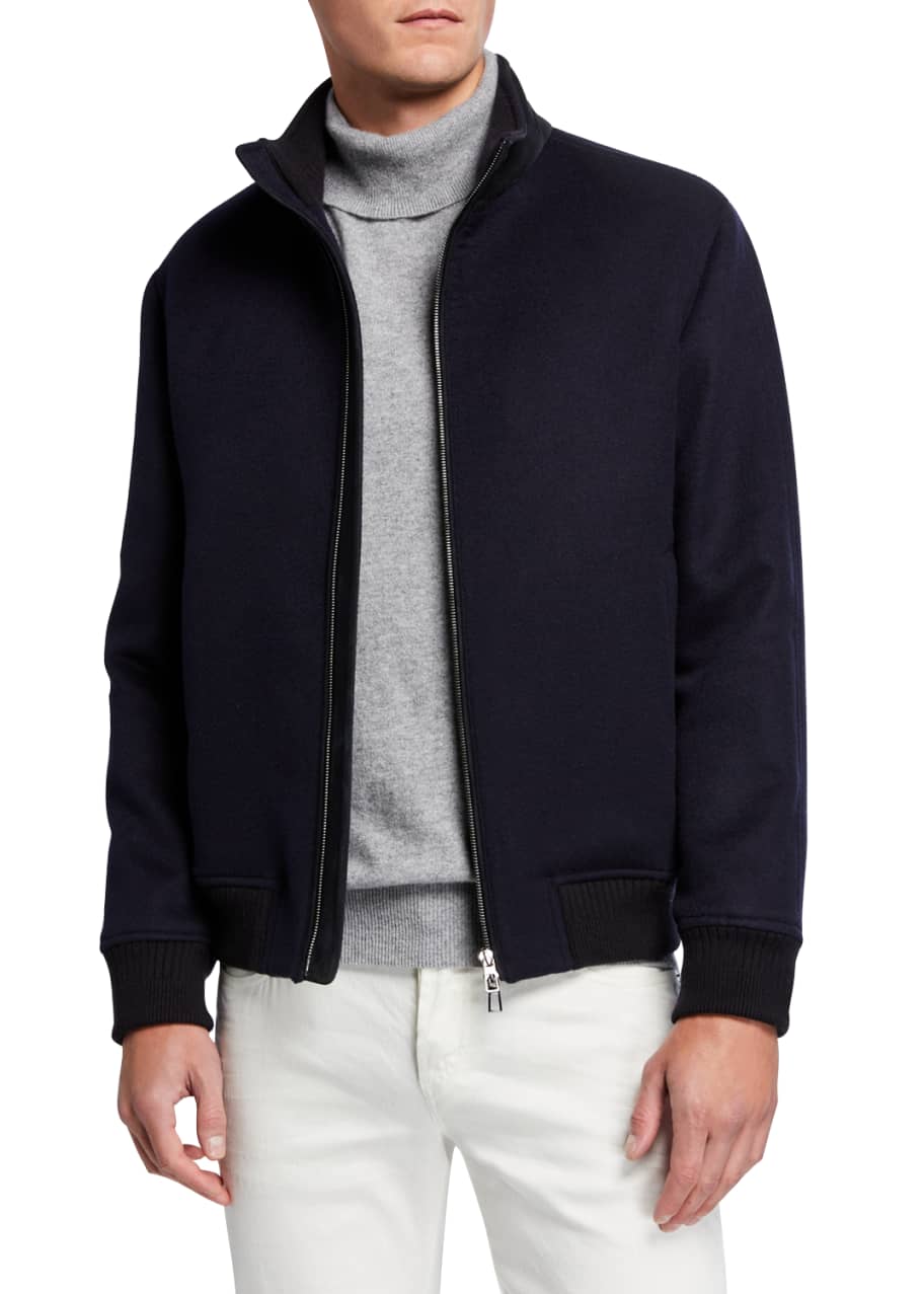 Loro Piana Men's Stirling Double Cashmere Bomber Jacket - Bergdorf Goodman