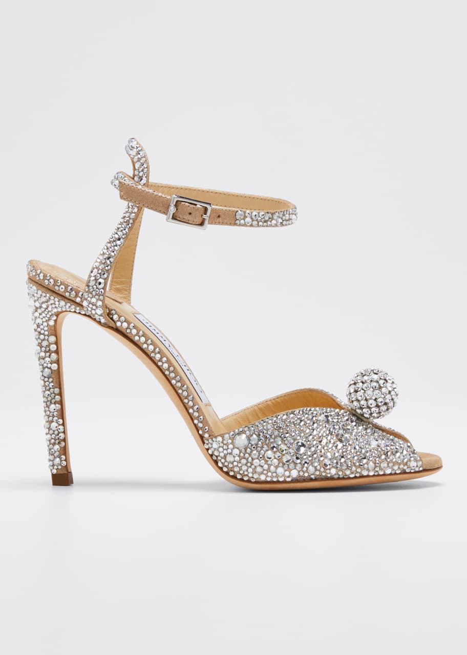 Jimmy Choo Sacora Shimmer Suede Sandals - Bergdorf Goodman