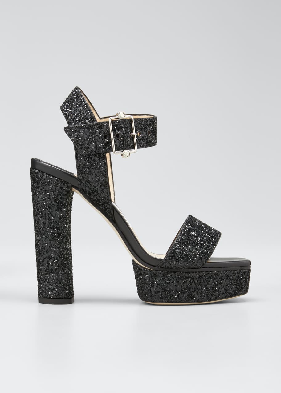 Image 1 of 1: Maie Glitter Platform Sandals