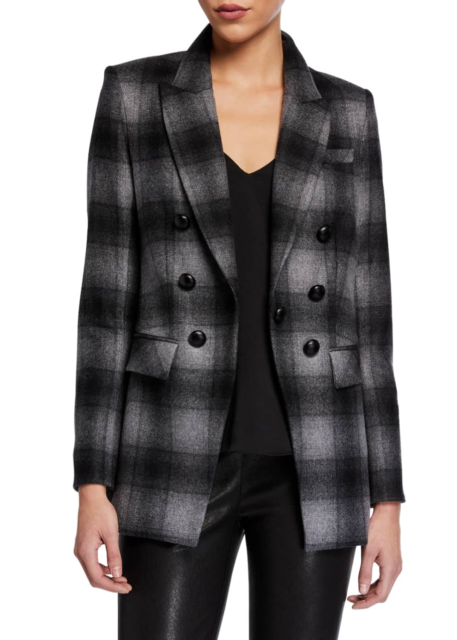 Matteo Double Breasted Plaid Dickey Jacket