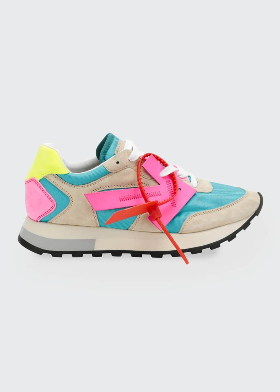 off white color block sneakers