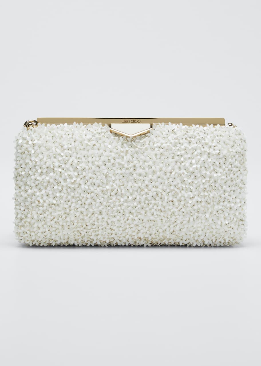 White floral clutch bag clearance