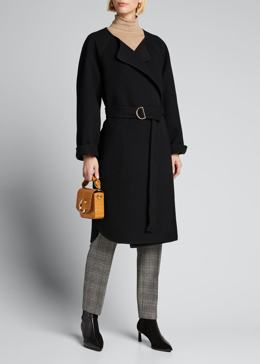Wool cashmere discount wrap coat