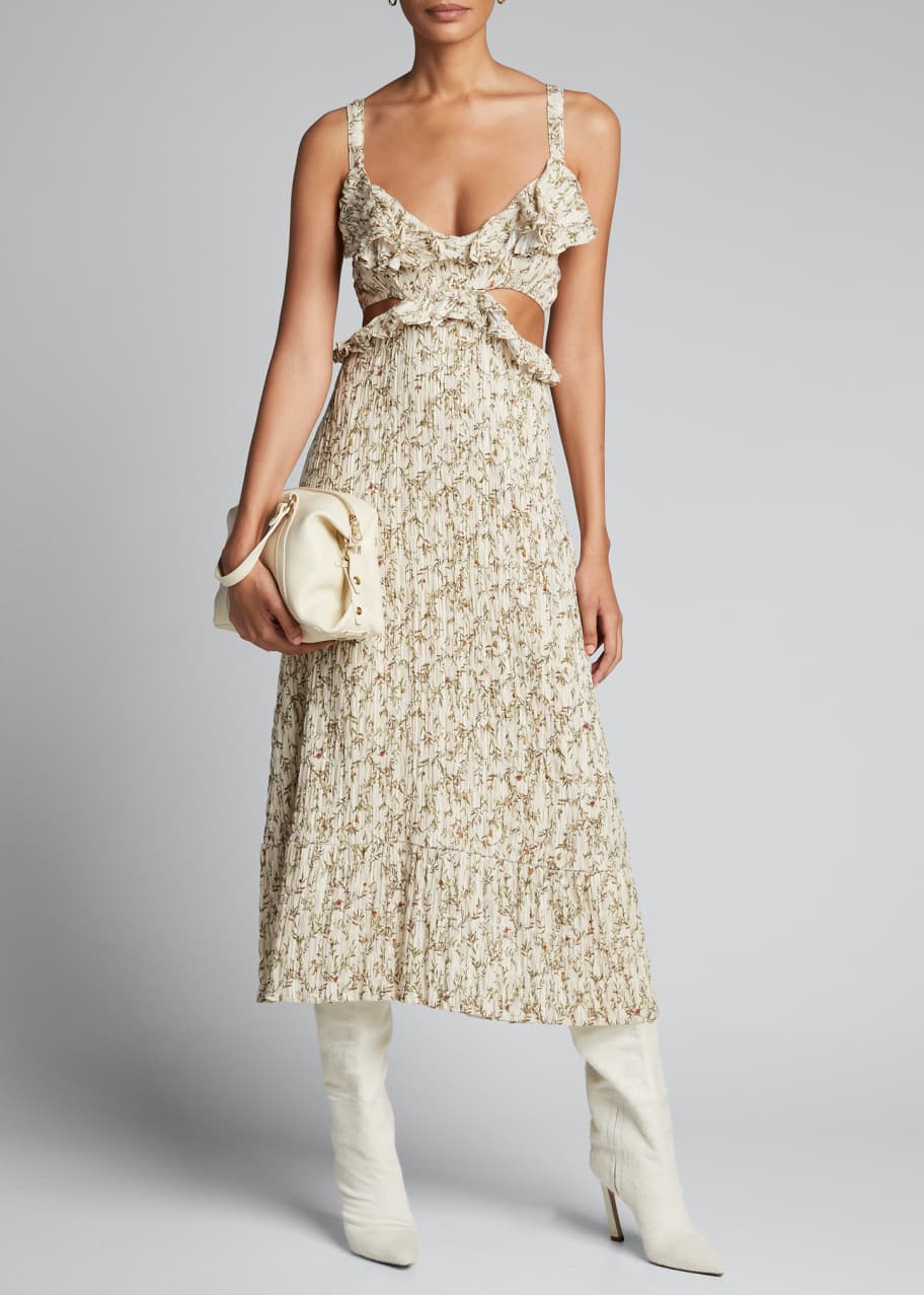 Sir The Label Alba Cut Out Smocked Dress Bergdorf Goodman