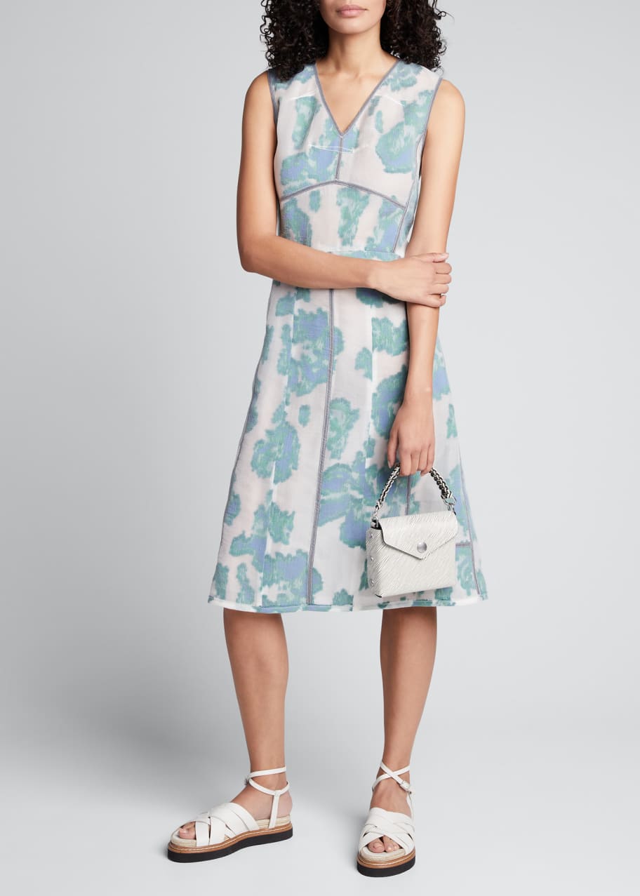 Image 1 of 1: Abstract Daisy Fil Coupe Midi Dress