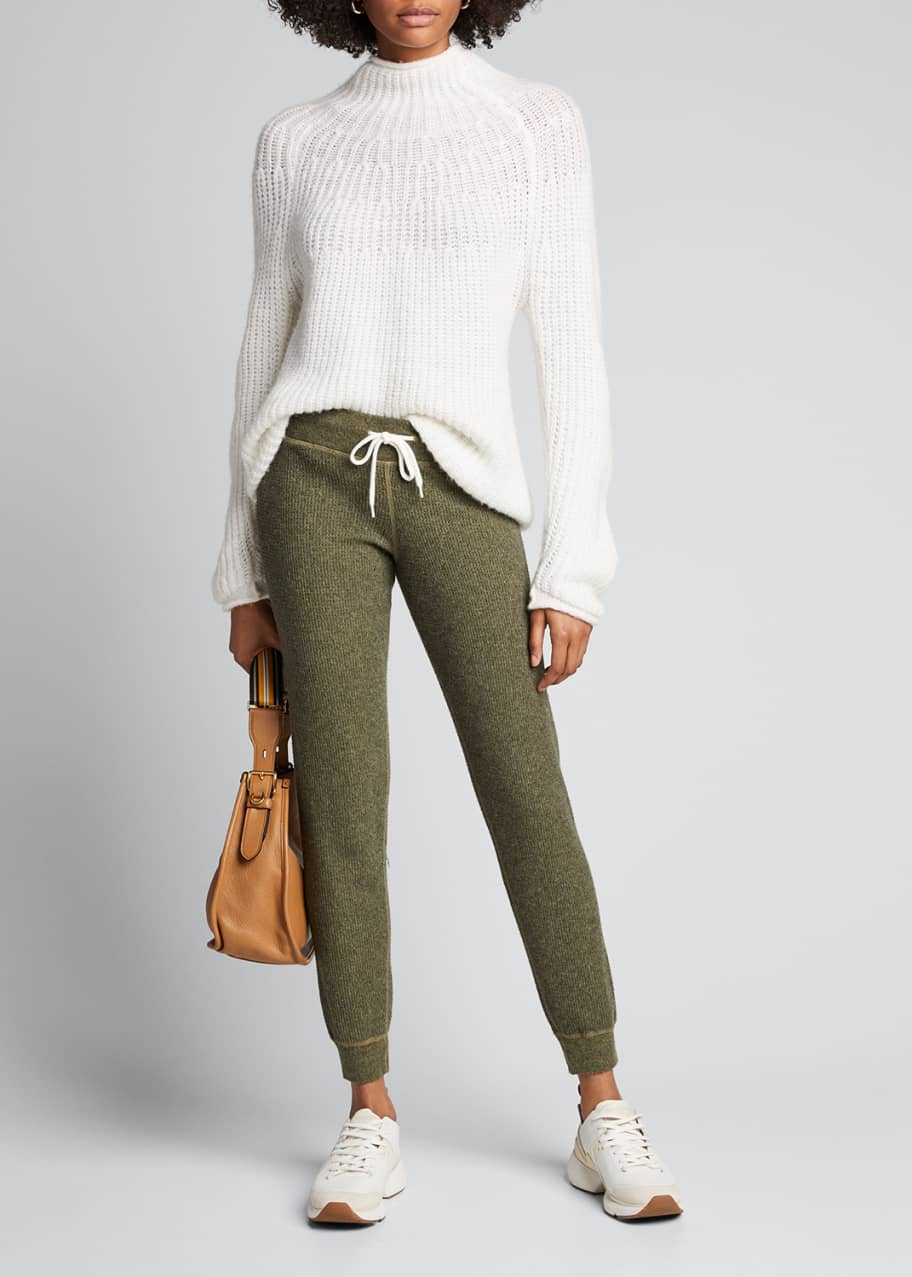 Monrow Cuffed Brushed Thermal Sweatpants Bergdorf Goodman