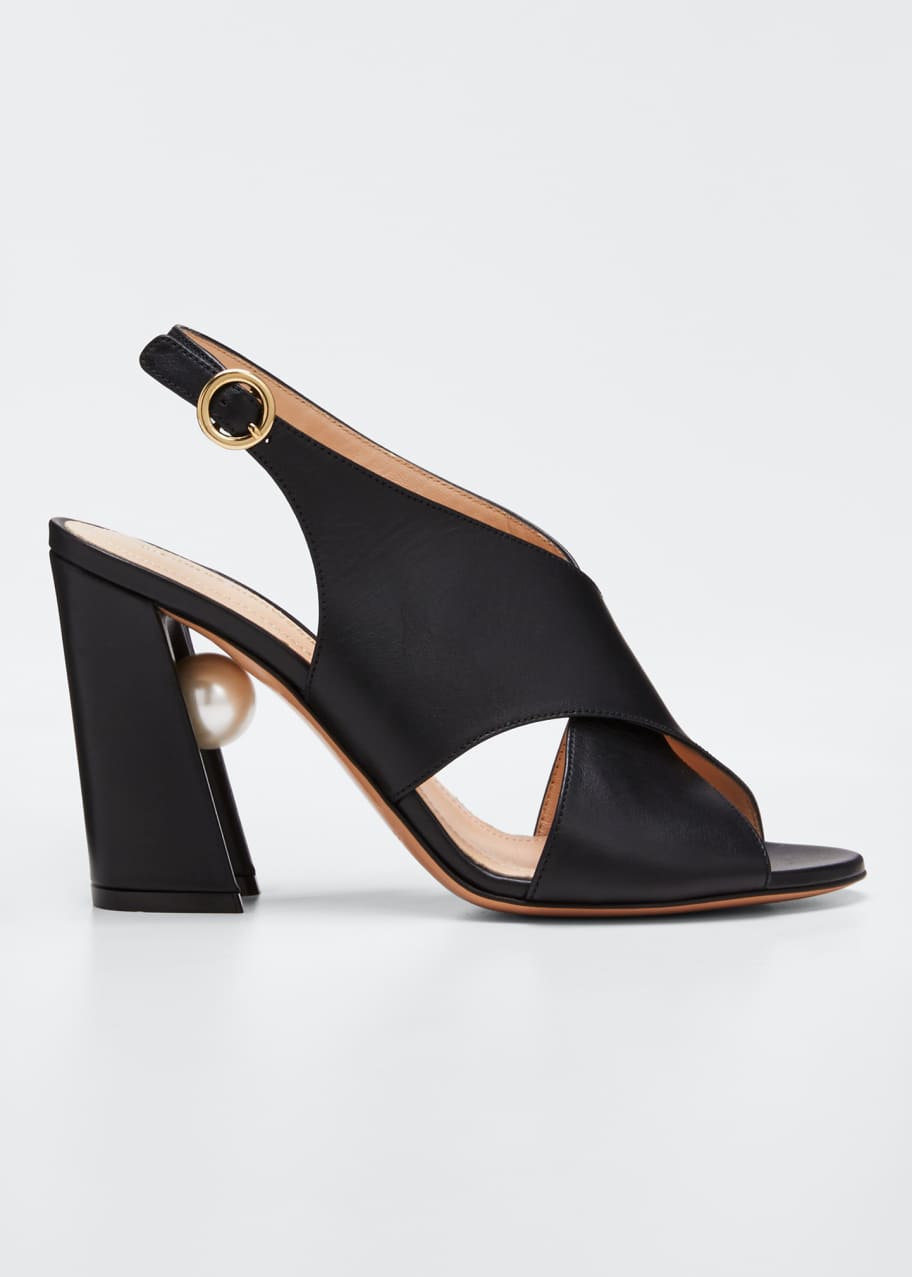 Image 1 of 1: Miri Crisscross Slingback Sandals, Black