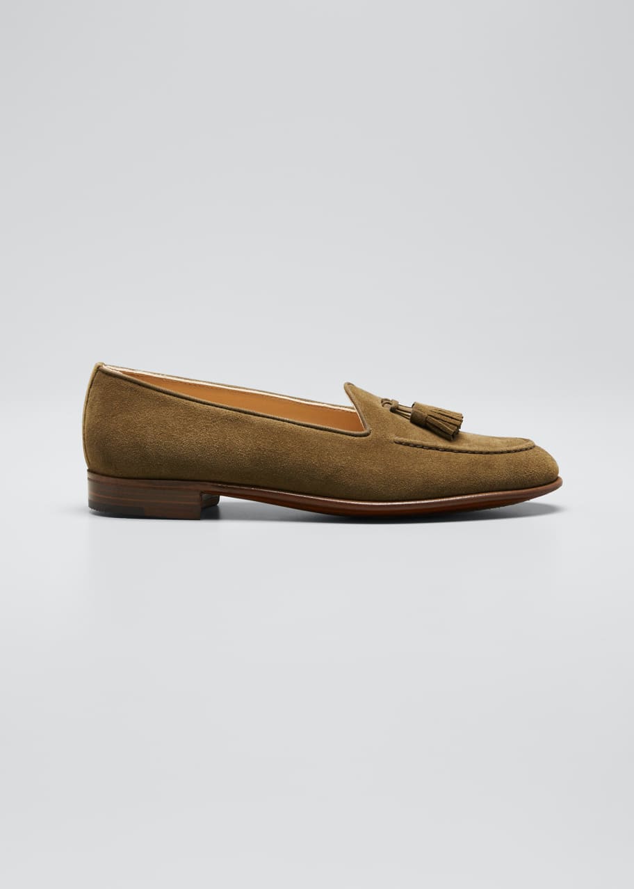 Image 1 of 1: Suede Loafer with Tassels