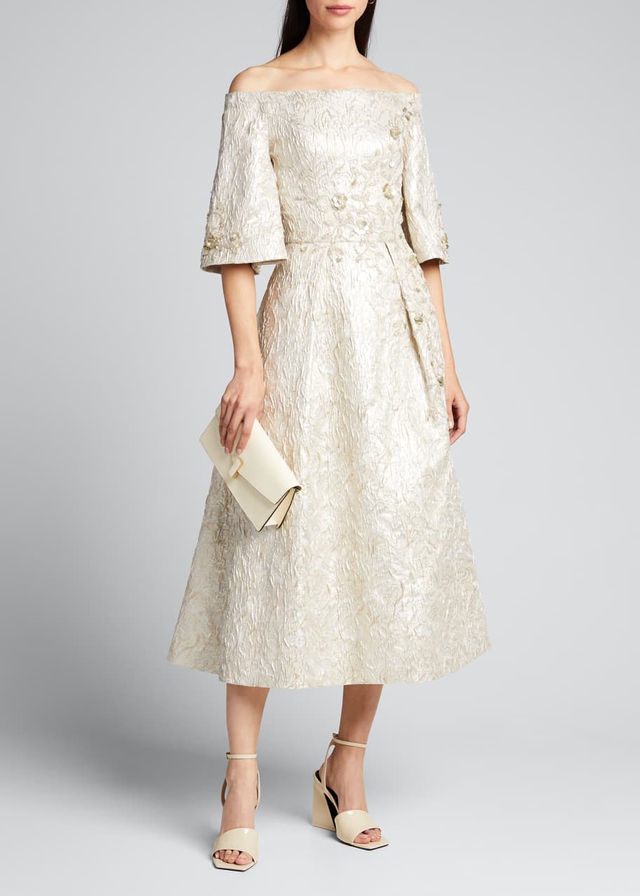 theia beaded brocade gown