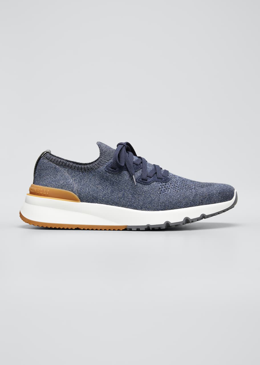 Brunello Cucinelli Men's Knit SlipOn Sneakers Bergdorf Goodman