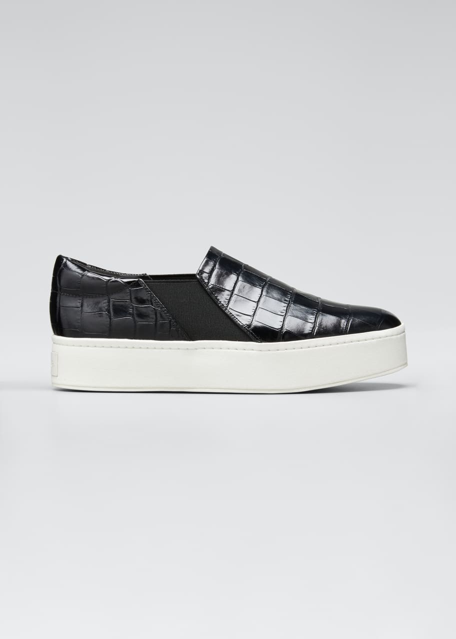 vince warren embossed leather platform skate sneakers