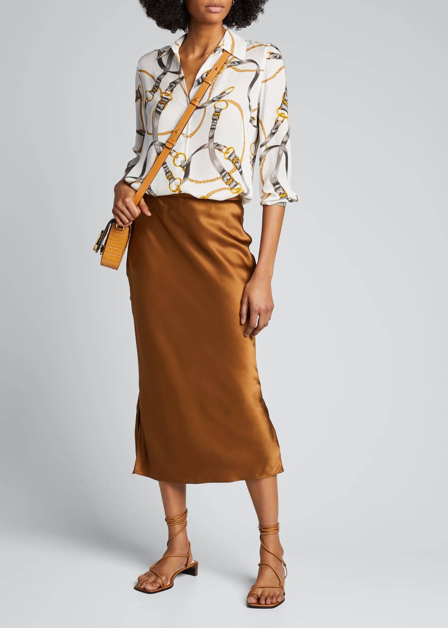 L Agence Nina Printed Long Sleeve Blouse Bergdorf Goodman