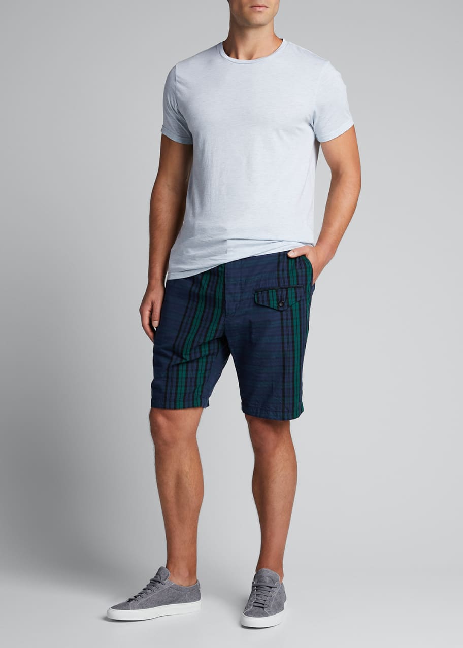 Engineered Garments Men S Black Watch Plaid Front Pocket Chino Shorts Bergdorf Goodman
