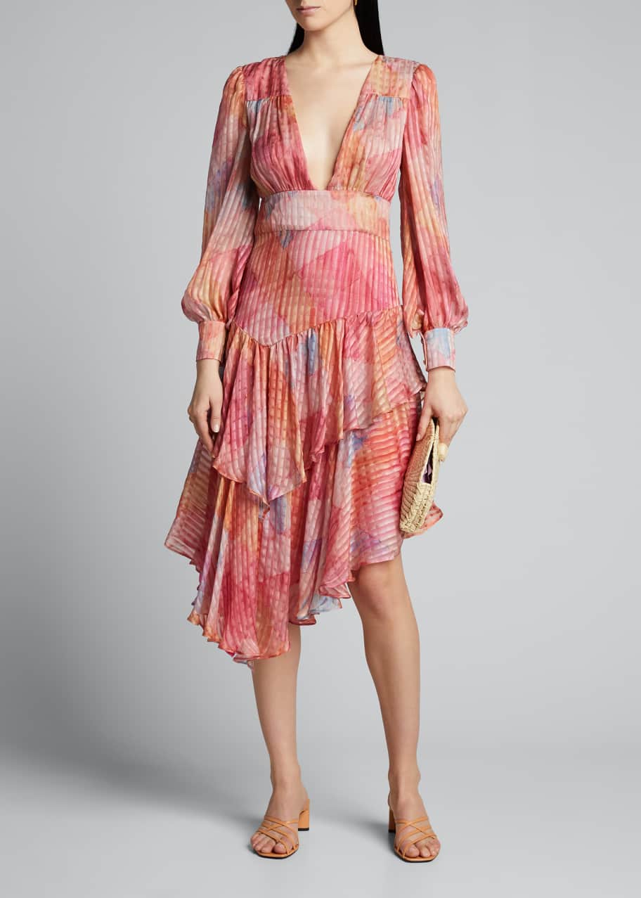 meridian dress in rainbow cloud