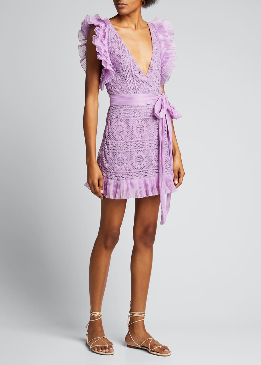 LoveShackFancy Brynn Deep V Lace Mini