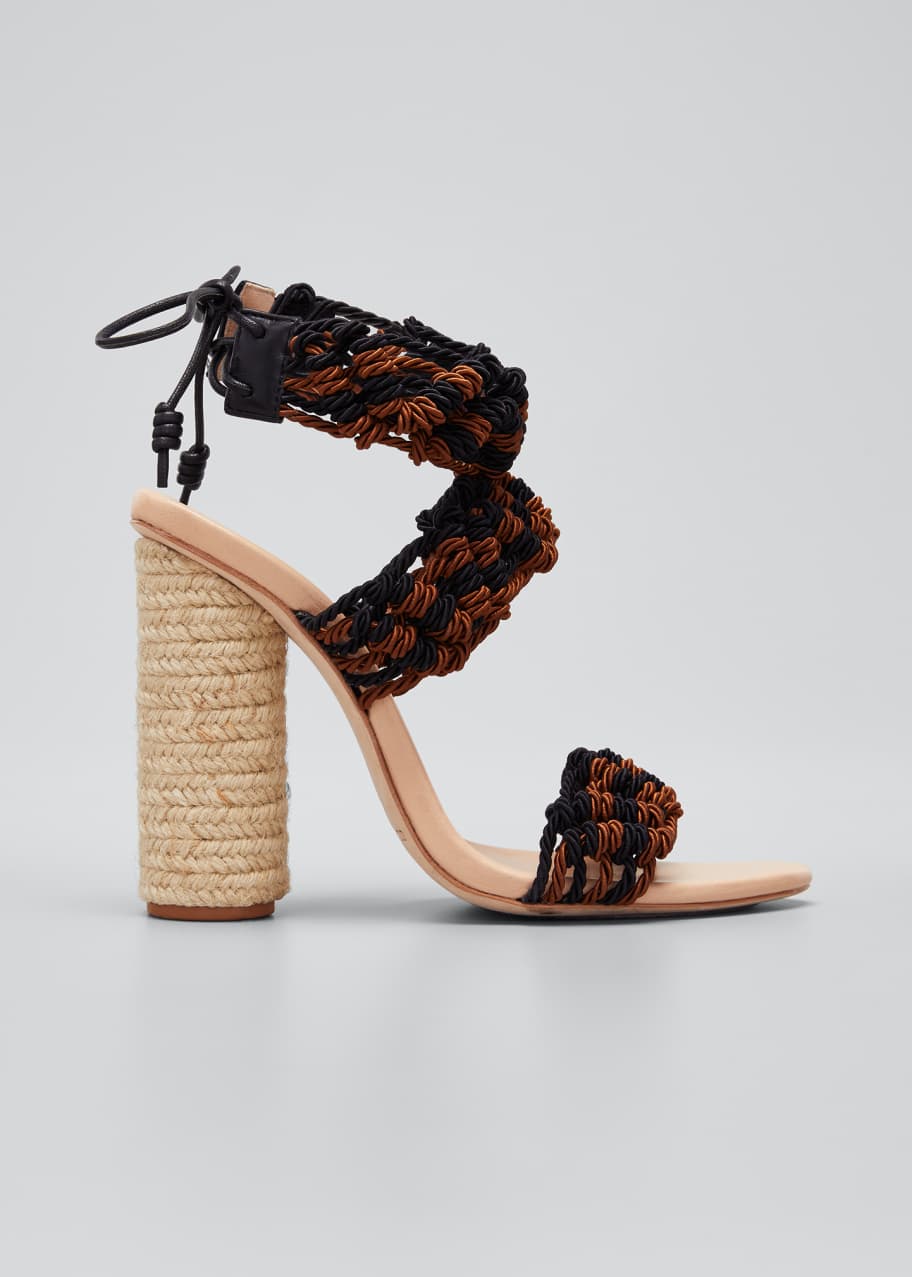 Image 1 of 1: Devra Crocheted Block Heel Sandals