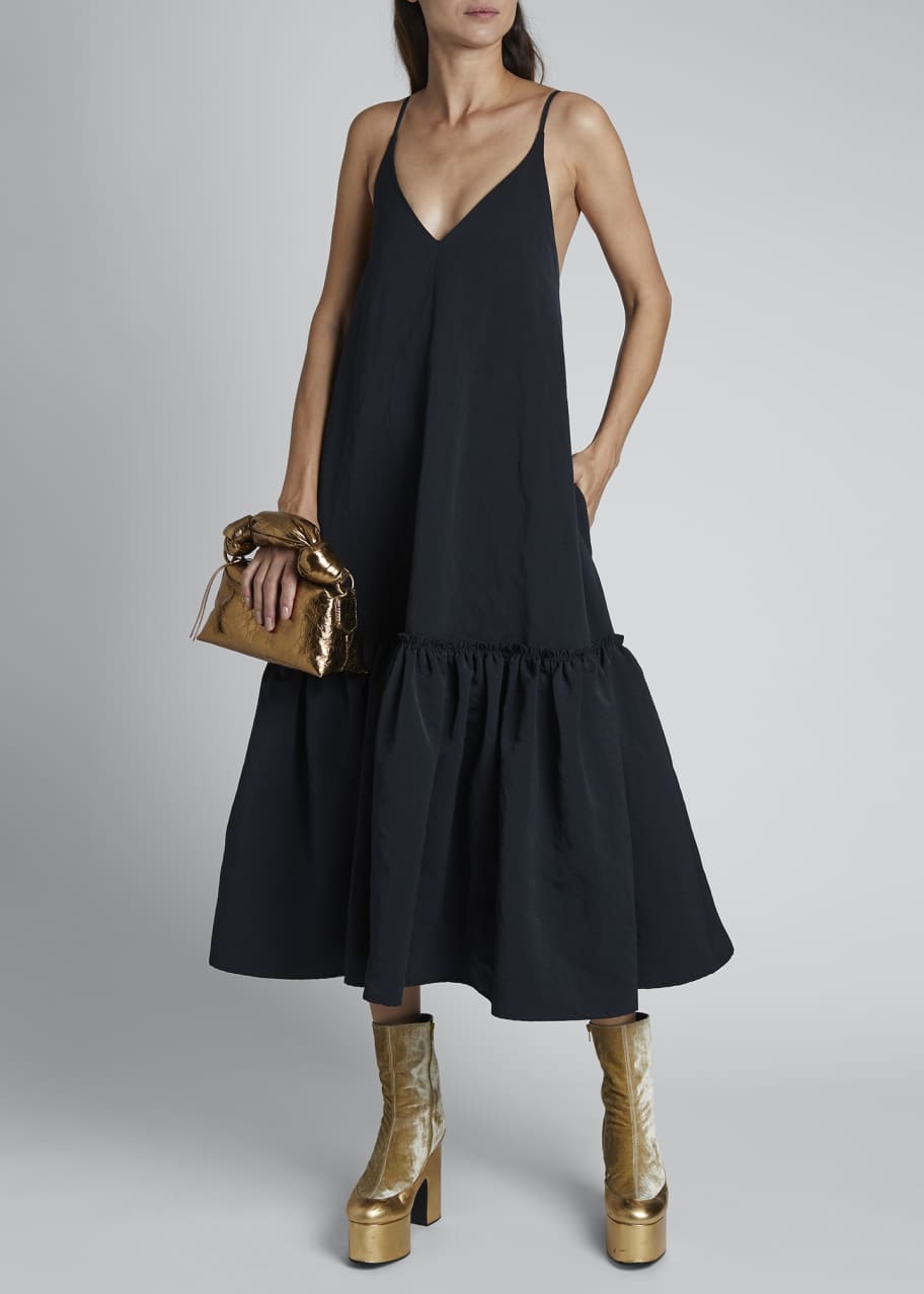 Diba Ruffle Hem Midi Slip Dress