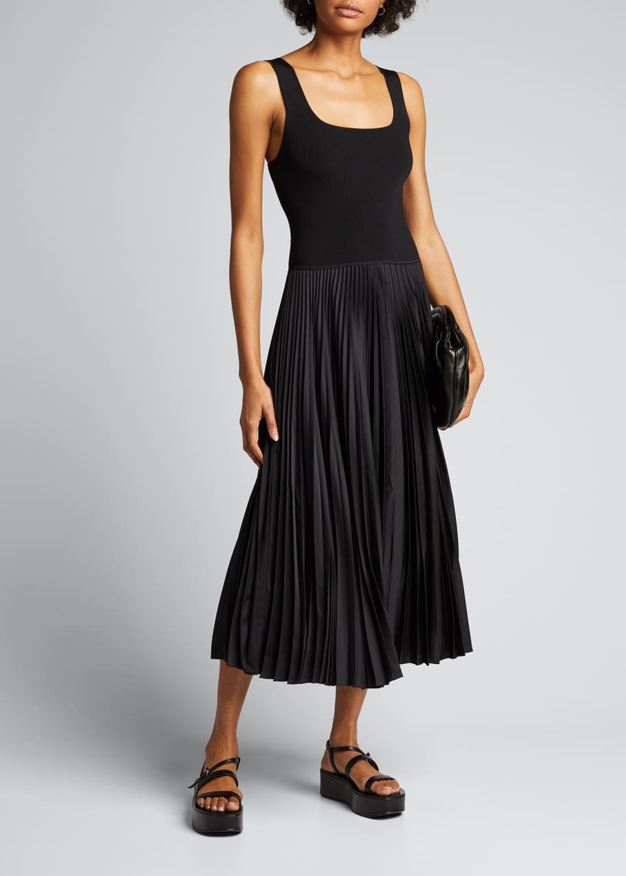 Theory Square-Neck Ribbed Midi Dress - Bergdorf Goodman