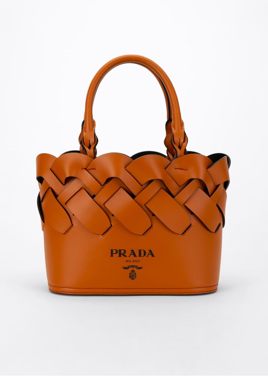Prada Woven Leather TopHandle Tote Bag Bergdorf Goodman