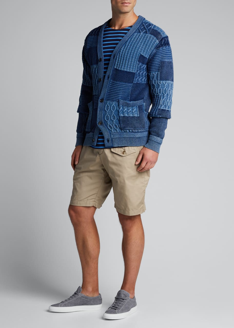mens patchwork cardigan