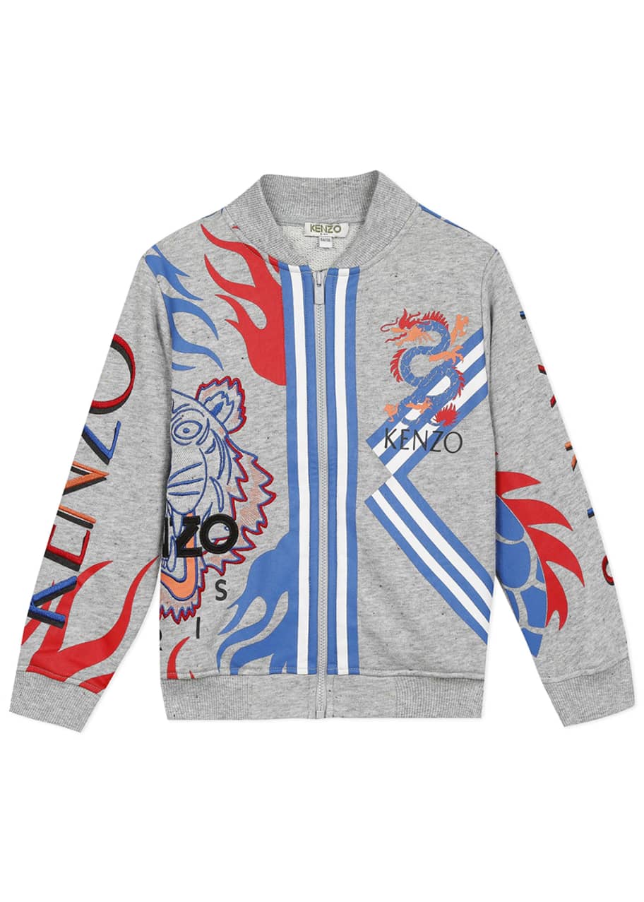 Kenzo Boy S Multi Iconic Tiger Dragon Zip Front Jacket Size 2 6 Bergdorf Goodman