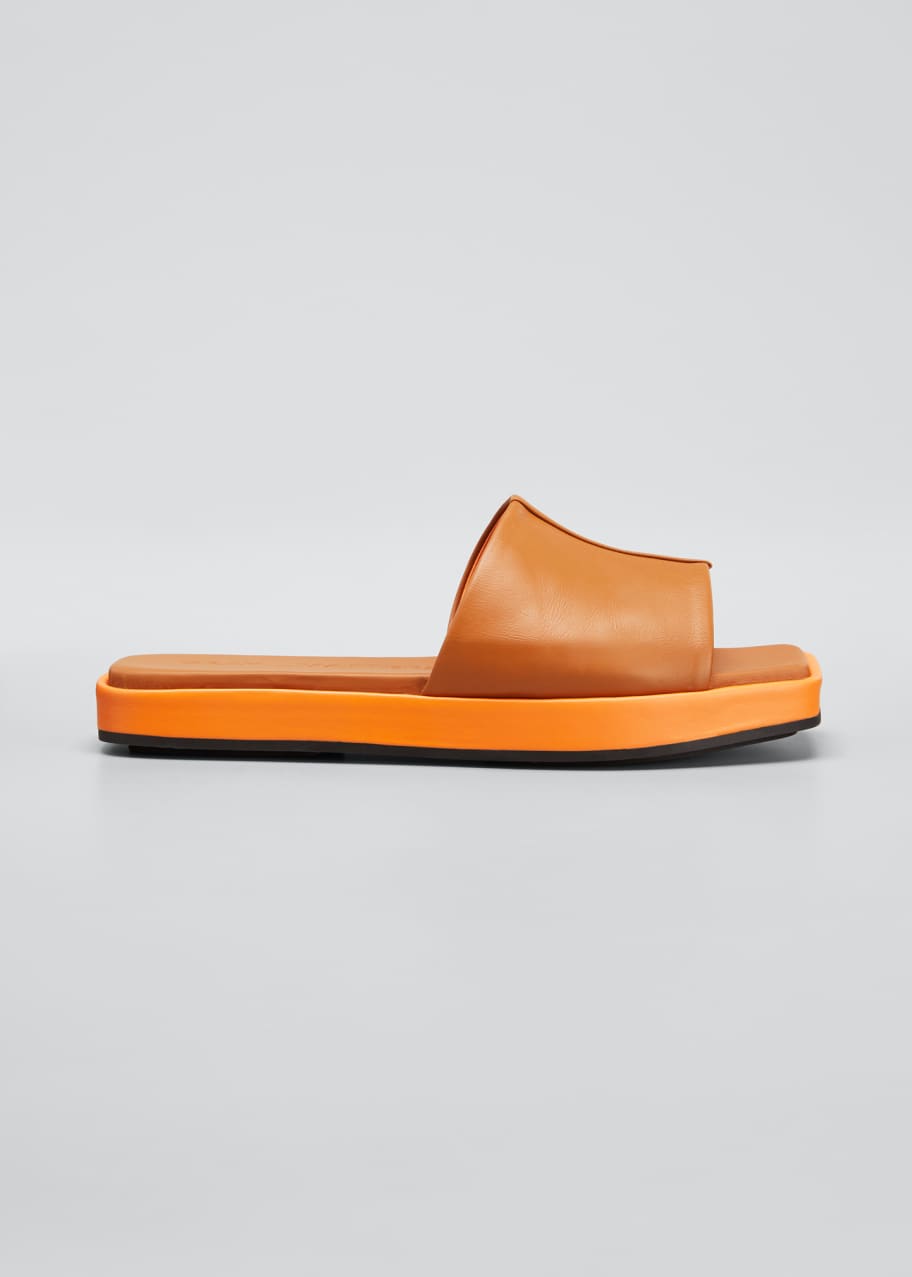 Gray Matters Leather Peep-Toe Flatform Sandals - Bergdorf Goodman