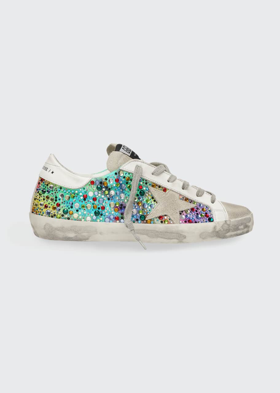 rainbow golden goose sneakers