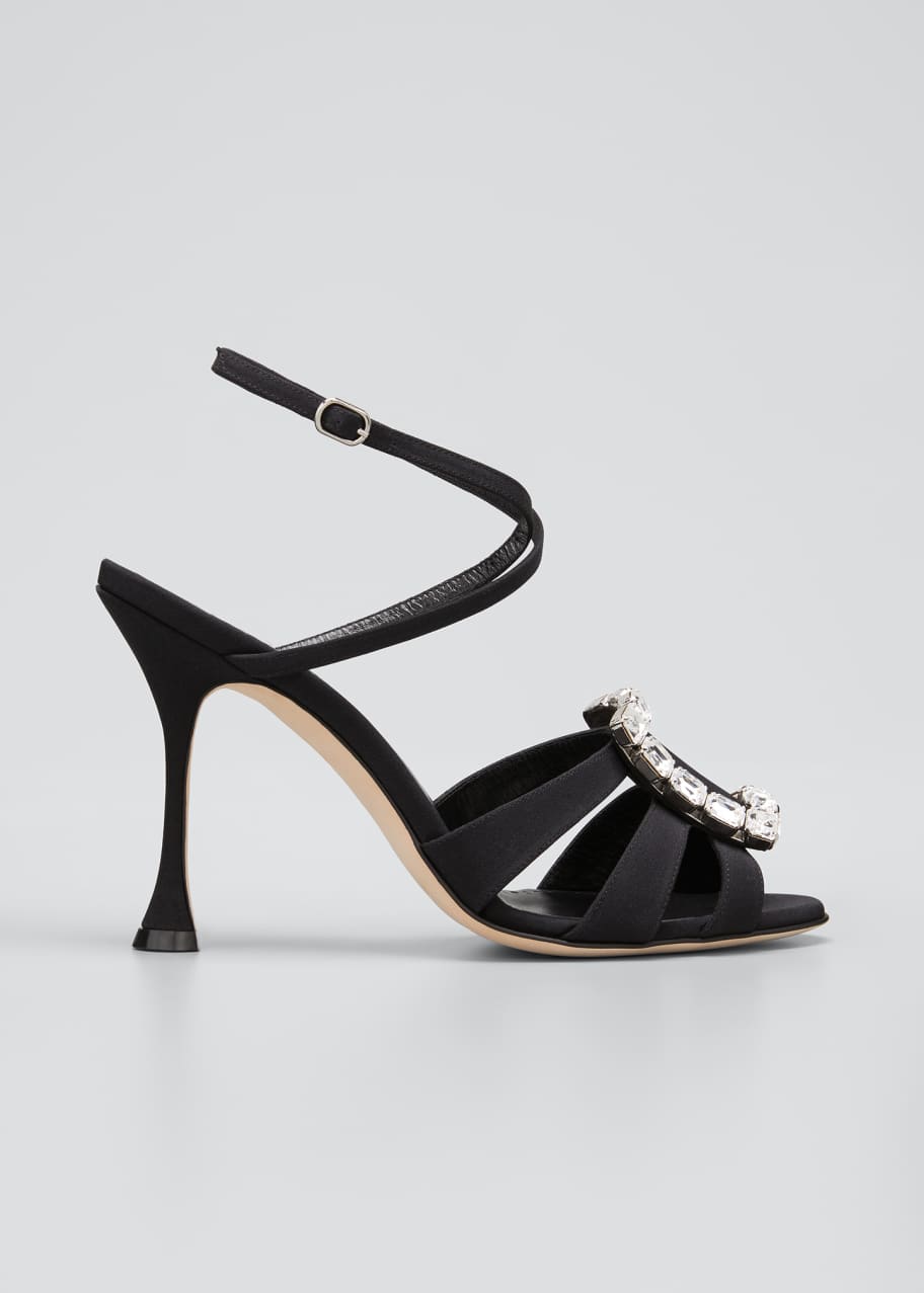 Manolo Blahnik Ticuna Buckle Strappy Sandals Bergdorf Goodman