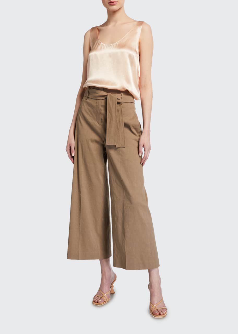 Theory Eco Crunch Cropped Belted Pants - Bergdorf Goodman