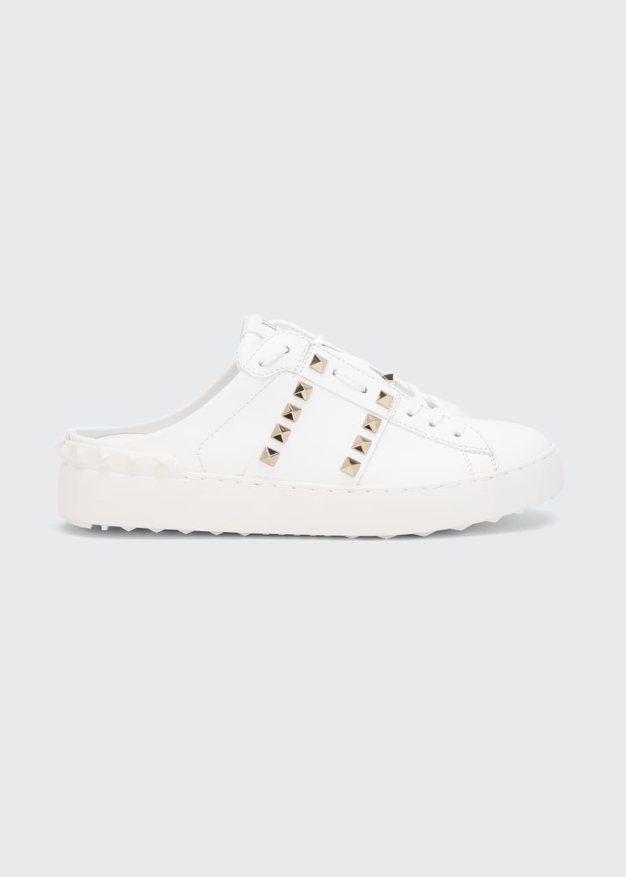 white leather mule sneakers