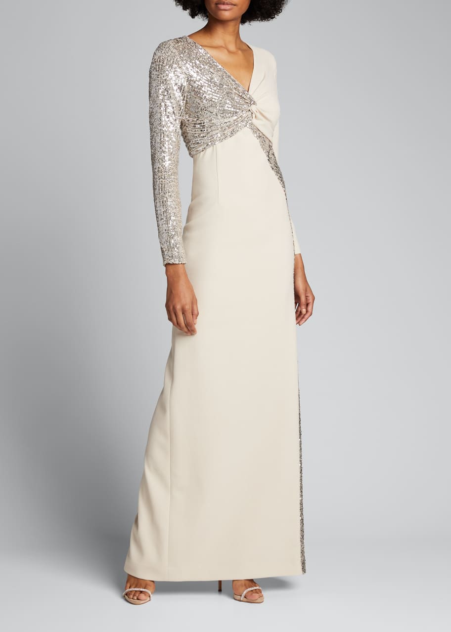 teri jon by rickie freeman sequin overlay gown