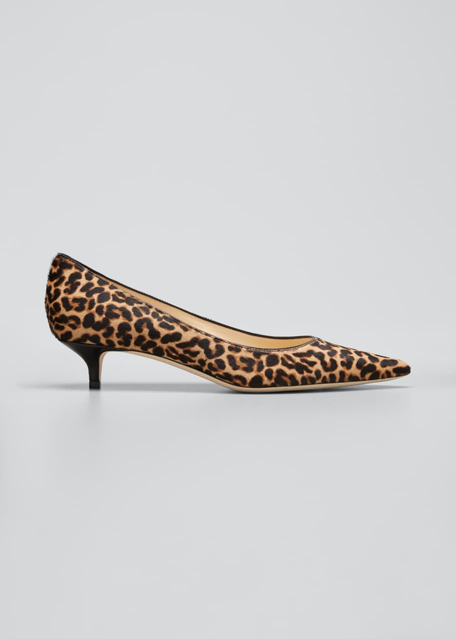 leopard kitten heel pumps
