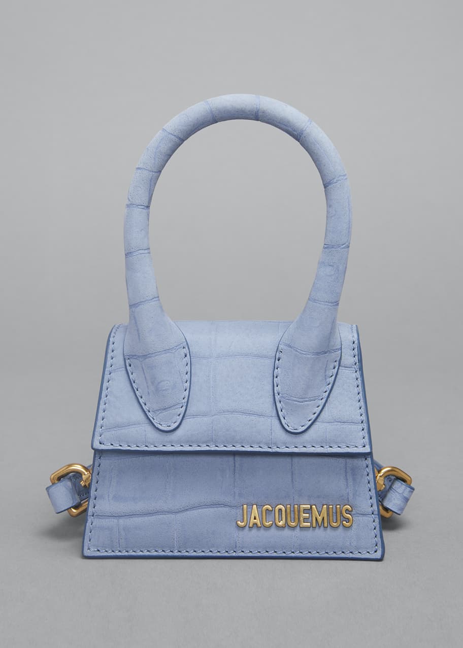 le chiquito moyen croc embossed bag