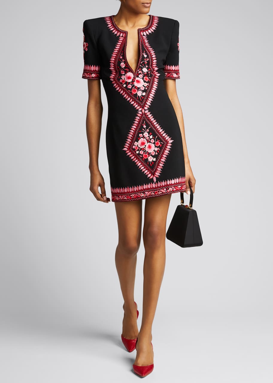 Naeem khan floral embroidered dress Clearance