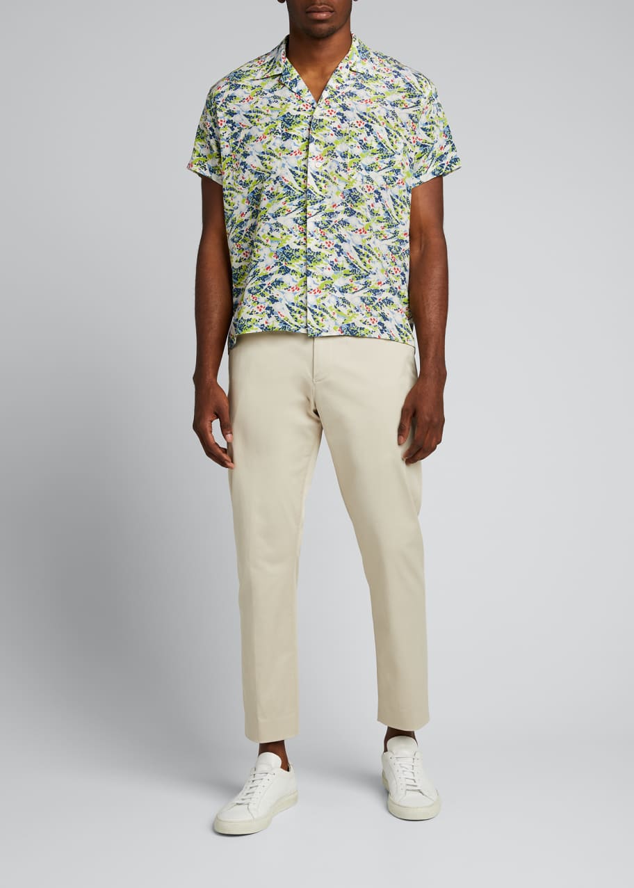 Bode Men's Bright Floral Silk Bowling Shirt Bergdorf Goodman