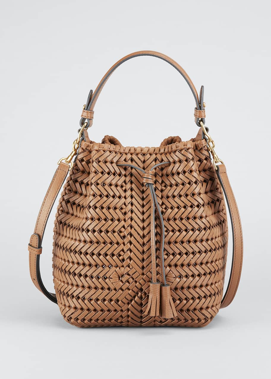 Anya Hindmarch The Neeson Small Capra Leather Drawstring Bucket Bag