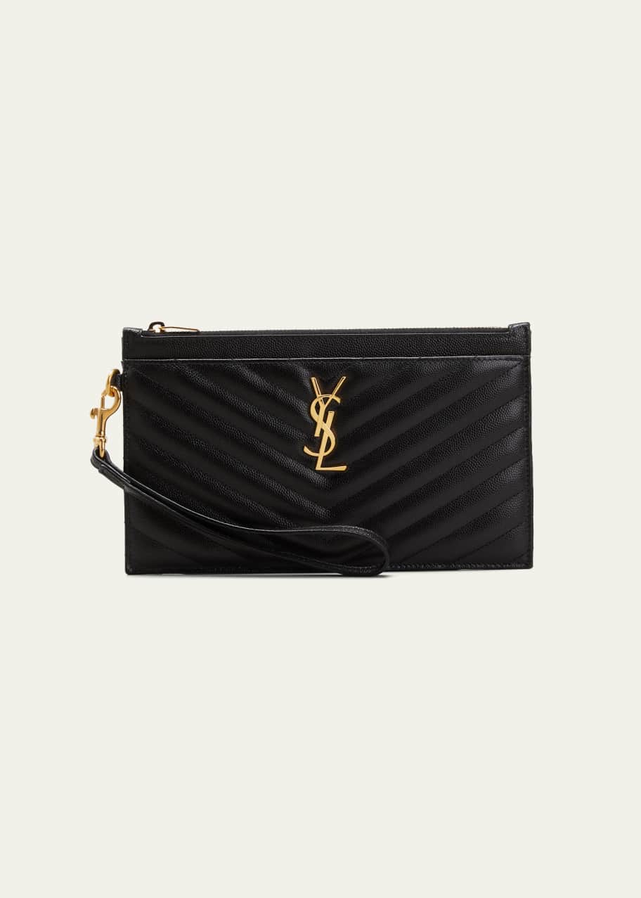 Saint Laurent Large Quilted YSL Zip Wristlet Bergdorf Goodman