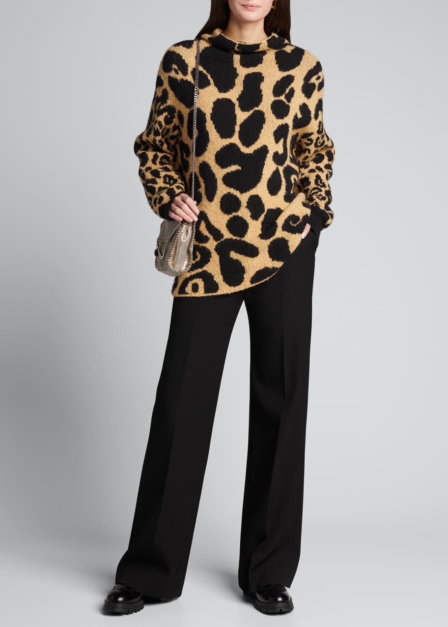 Stella Mccartney Leopard Print Mock Neck Sweater Bergdorf Goodman
